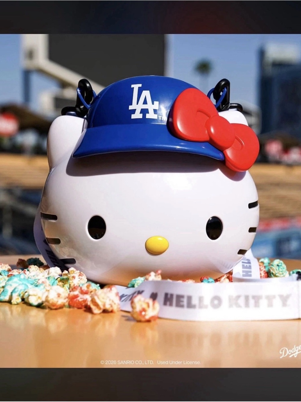 Hello Kitty x LA Dodgers Blue Popcorn Bucket